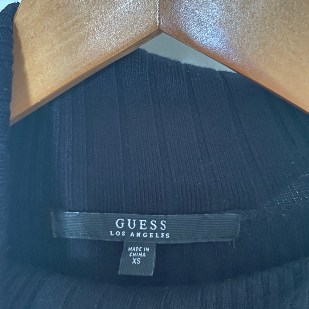 RIBBED BLACK GUESS DRESS WITH SILVER RING DETAIL - Picture 8 of 8